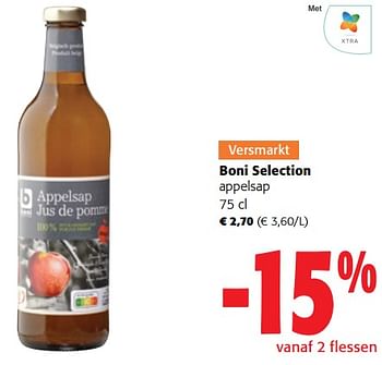 Promoties Boni selection appelsap - Boni - Geldig van 02/01/2024 tot 16/02/2024 bij Colruyt