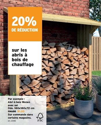 Promotions Abri à bois wenen avec sol - Produit maison - Gamma - Valide de 03/01/2024 à 16/01/2024 chez Gamma