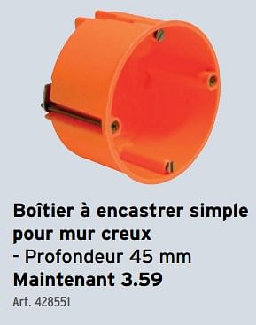 Promotions Boîtier à encastrer simple pour mur creux - Helia - Valide de 03/01/2024 à 16/01/2024 chez Gamma