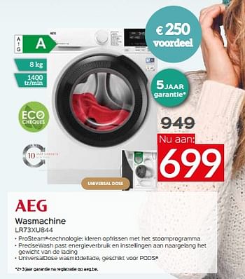 Promoties Aeg wasmachine lr73xu844 - AEG - Geldig van 03/01/2024 tot 31/01/2024 bij Selexion