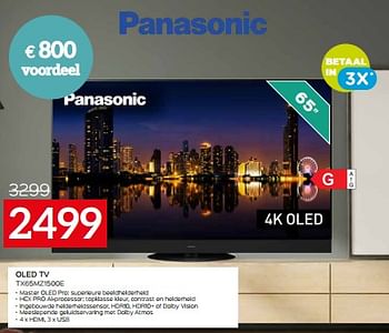 Promoties Panasonic oled tv tx65mz1500e - Panasonic - Geldig van 03/01/2024 tot 31/01/2024 bij Selexion