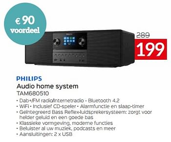 Promoties Philips audio home system tam680510 - Philips - Geldig van 03/01/2024 tot 31/01/2024 bij Selexion