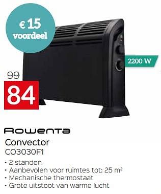 Promoties Rowenta convector co3030f1 - Rowenta - Geldig van 03/01/2024 tot 31/01/2024 bij Selexion