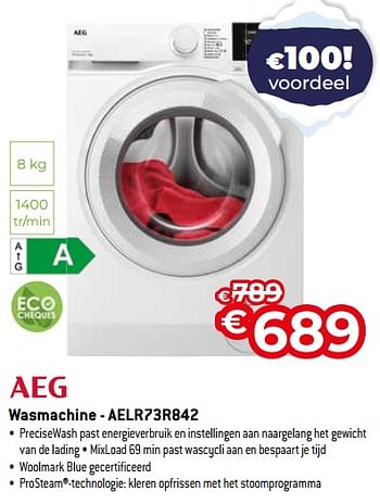 Promoties Aeg wasmachine - aelr73r842 - AEG - Geldig van 03/01/2024 tot 31/01/2024 bij Exellent