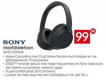 Promoties Sony hoofdtelefoon whch720nb - Sony - Geldig van 03/01/2024 tot 31/01/2024 bij Selexion