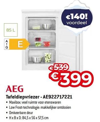 Promoties Aeg tafeldiepvriezer - ae922717221 - AEG - Geldig van 03/01/2024 tot 31/01/2024 bij Exellent