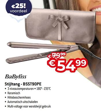 Promoties Babyliss stijltang - bsst90pe - Babyliss - Geldig van 03/01/2024 tot 31/01/2024 bij Exellent