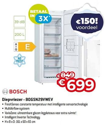 Promoties Bosch diepvriezer - bogsn29vwev - Bosch - Geldig van 03/01/2024 tot 31/01/2024 bij Exellent
