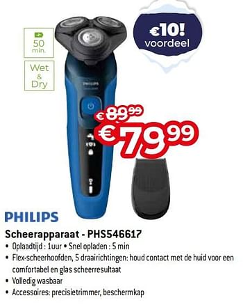 Promoties Philips scheerapparaat - phs546617 - Philips - Geldig van 03/01/2024 tot 31/01/2024 bij Exellent