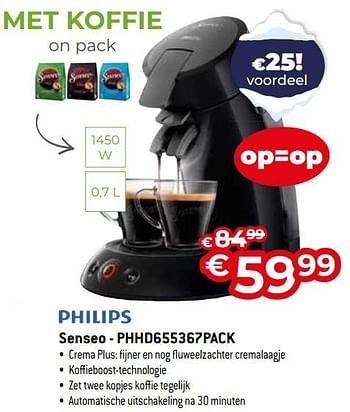 Promoties Philips senseo - phhd655367pack - Philips - Geldig van 03/01/2024 tot 31/01/2024 bij Exellent