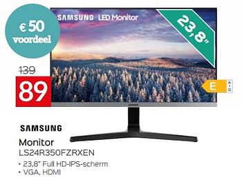 Promoties Samsung monitor ls24r350fzrxen - Samsung - Geldig van 03/01/2024 tot 31/01/2024 bij Selexion