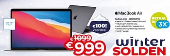 Promoties Apple macbook air 13 - aqmgn63fna - Apple - Geldig van 03/01/2024 tot 31/01/2024 bij Exellent