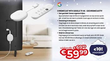 Promoties Google chromecast with google tv 4k - gochromecasttv - Google - Geldig van 03/01/2024 tot 31/01/2024 bij Exellent
