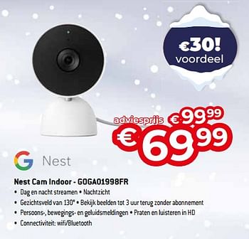 Promoties Google nest cam indoor - goga01998fr - Google - Geldig van 03/01/2024 tot 31/01/2024 bij Exellent