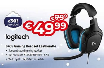 Promoties Logitech g432 gaming headset leatheratte - Logitech - Geldig van 03/01/2024 tot 31/01/2024 bij Exellent