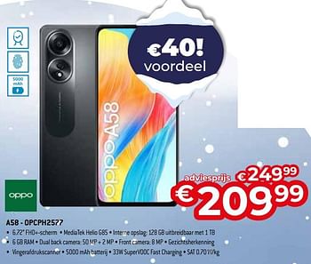 Promoties Oppo a58 - opcph2577 - Oppo - Geldig van 03/01/2024 tot 31/01/2024 bij Exellent