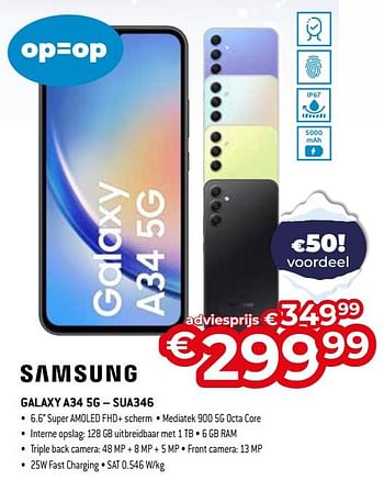Promoties Samsung galaxy a34 5g - sua346 - Samsung - Geldig van 03/01/2024 tot 31/01/2024 bij Exellent