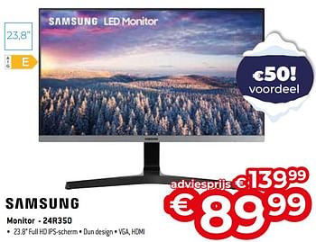 Promoties Samsung monitor - 24r350 - Samsung - Geldig van 03/01/2024 tot 31/01/2024 bij Exellent