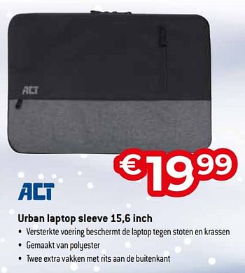 Promoties Urban laptop sleeve 15,6 inch - ACT - Geldig van 03/01/2024 tot 31/01/2024 bij Exellent