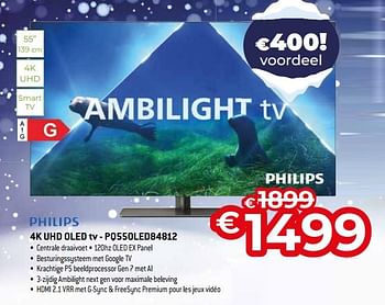 Promoties Philips 4k uhd oled tv - pq55oled84812 - Philips - Geldig van 03/01/2024 tot 31/01/2024 bij Exellent