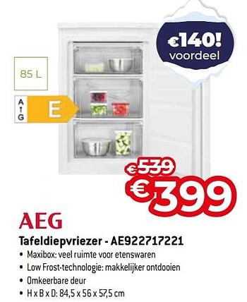 Promoties Aeg tafeldiepvriezer - ae922717221 - AEG - Geldig van 03/01/2024 tot 31/01/2024 bij Exellent