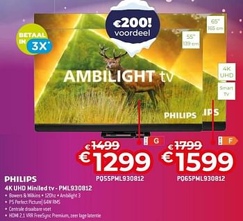 Promoties Philips 4k uhd miniled tv - pq55pml930812 - Philips - Geldig van 03/01/2024 tot 31/01/2024 bij Exellent