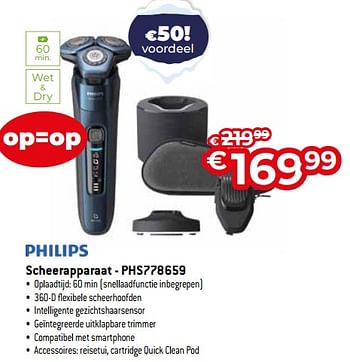 Promoties Philips scheerapparaat - phs778659 - Philips - Geldig van 03/01/2024 tot 31/01/2024 bij Exellent