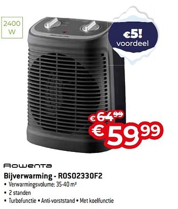 Promoties Rowenta bijverwarming - roso2330f2 - Rowenta - Geldig van 03/01/2024 tot 31/01/2024 bij Exellent