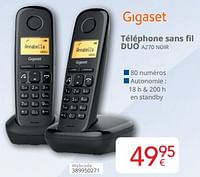 Téléphone sans fil Solo - PSDP130SWB - Noir POSS