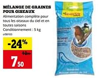 Promo PICTOU mélange graines pour oiseaux du ciel chez E.Leclerc