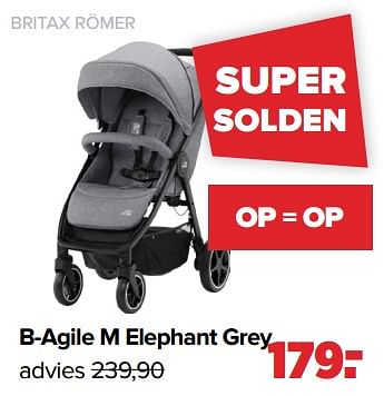 Promoties Britax römer b-agile m elephant grey - Britax Römer - Geldig van 03/01/2024 tot 01/02/2024 bij Baby-Dump