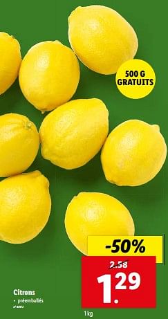 Promoties Citrons - Huismerk - Lidl - Geldig van 10/01/2024 tot 16/01/2024 bij Lidl