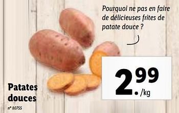 Promoties Patates douces - Huismerk - Lidl - Geldig van 10/01/2024 tot 16/01/2024 bij Lidl