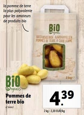 Promotions Pommes de terre bio - Produit maison - Lidl - Valide de 10/01/2024 à 16/01/2024 chez Lidl