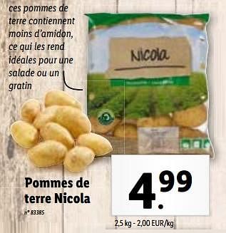 Promotions Pommes de terre nicola - Produit maison - Lidl - Valide de 10/01/2024 à 16/01/2024 chez Lidl