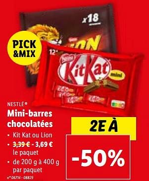 Promotions Mini-barres chocolatées - Nestlé - Valide de 10/01/2024 à 16/01/2024 chez Lidl