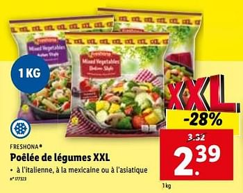 Promotions Poélée de légumes xxl - Freshona - Valide de 10/01/2024 à 16/01/2024 chez Lidl