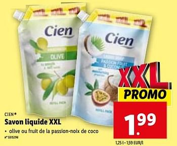 Promotions Savon liquide xxl - Cien - Valide de 10/01/2024 à 16/01/2024 chez Lidl