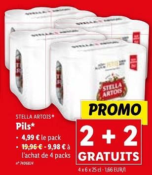 Promotions Pils - Stella Artois - Valide de 10/01/2024 à 16/01/2024 chez Lidl