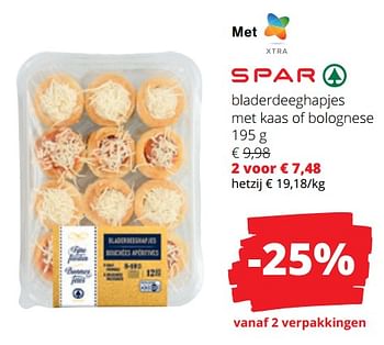 Promoties Bladerdeeghapjes met kaas of bolognese - Spar - Geldig van 04/01/2024 tot 17/01/2024 bij Spar (Colruytgroup)