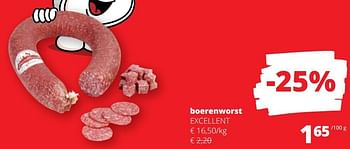 Promoties Boerenworst excellent - Excellent - Geldig van 04/01/2024 tot 17/01/2024 bij Spar (Colruytgroup)