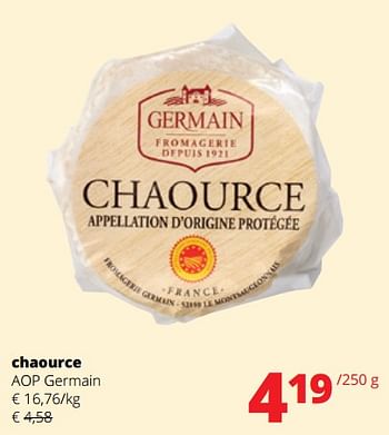 Promoties Chaource aop germain - Germain - Geldig van 04/01/2024 tot 17/01/2024 bij Spar (Colruytgroup)