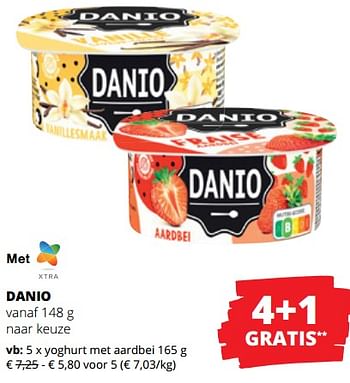 Promoties Danio yoghurt met aardbei - Danone - Geldig van 04/01/2024 tot 17/01/2024 bij Spar (Colruytgroup)