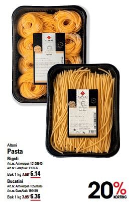 Promotions Altoni pasta - Altoni - Valide de 04/01/2024 à 27/01/2024 chez Sligro