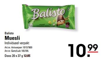 Promoties Balisto muesli - Balisto - Geldig van 04/01/2024 tot 27/01/2024 bij Sligro