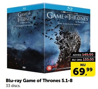 Promoties Blu-ray game of thrones s.1-8 - Huismerk - Boekenvoordeel - Geldig van 06/01/2024 tot 14/01/2024 bij BoekenVoordeel