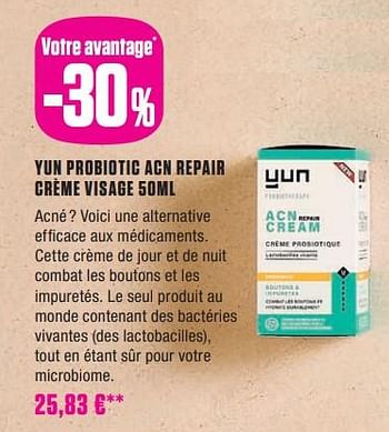 Promotions Yun probiotic acn repair crème visage - Yun - Valide de 02/01/2024 à 31/01/2024 chez Medi-Market