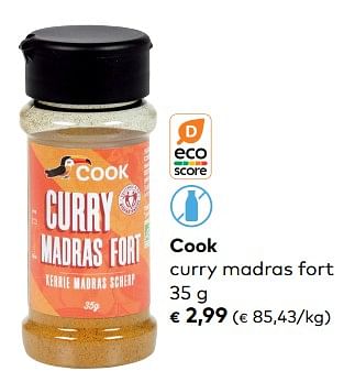 Promoties Cook curry madras fort - Cook - Geldig van 03/01/2024 tot 30/01/2024 bij Bioplanet