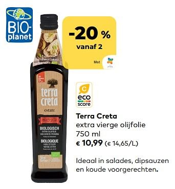 Promoties Terra creta extra vierge olijfolie - Terra creta - Geldig van 03/01/2024 tot 30/01/2024 bij Bioplanet