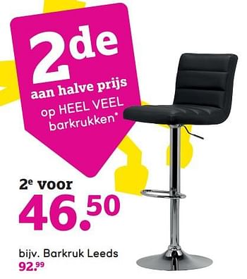 Promoties Barkruk leeds - Huismerk - Leen Bakker - Geldig van 03/01/2024 tot 31/01/2024 bij Leen Bakker